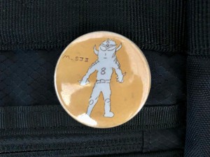 購入した「ゆんたく家 利用者さん作の缶バッチ」